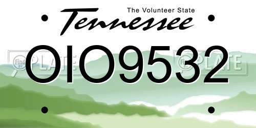 OIO9532 Tennessee License Plate