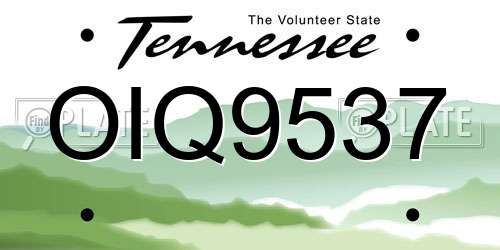 OIQ9537 Tennessee License Plate