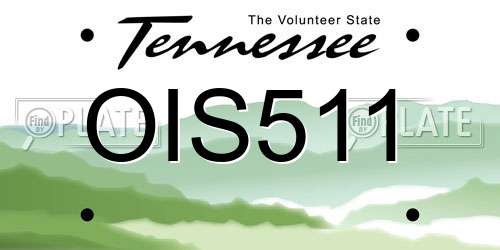 OIS511 Tennessee License Plate