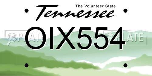 OIX554 Tennessee License Plate