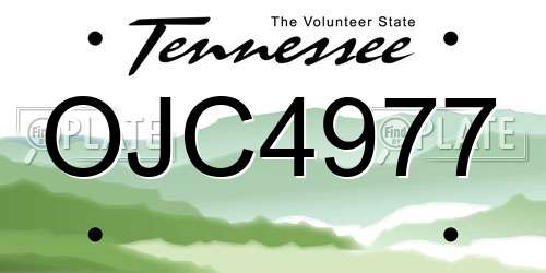 OJC4977 Tennessee License Plate