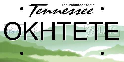 OKHTETE Tennessee License Plate