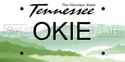 OKIE Tennessee License Plate