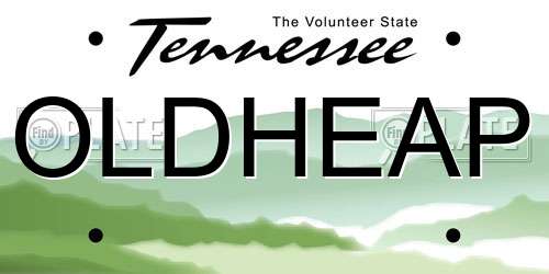 OLDHEAP Tennessee License Plate