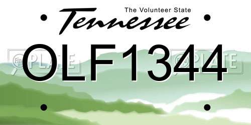 OLF1344 Tennessee License Plate