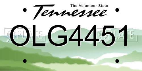 OLG4451 Tennessee License Plate