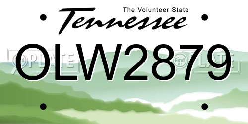 OLW2879 Tennessee License Plate