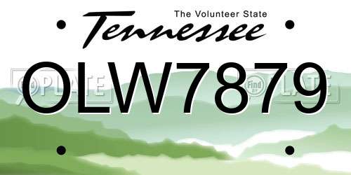 OLW7879 Tennessee License Plate