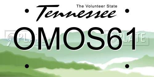 OMOS61 Tennessee License Plate