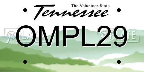 OMPL29 Tennessee License Plate