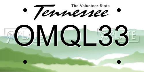 OMQL33 Tennessee License Plate
