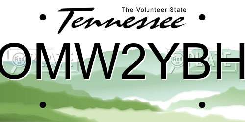 OMW2YBH Tennessee License Plate