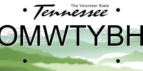 OMWTYBH Tennessee License Plate