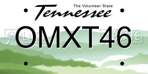 OMXT46 Tennessee License Plate