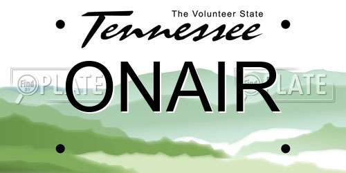 ONAIR Tennessee License Plate