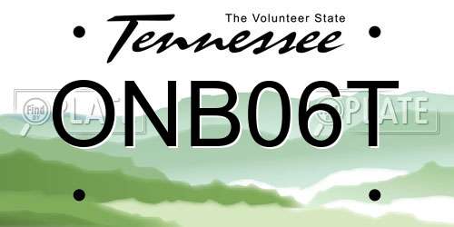 ONB06T Tennessee License Plate
