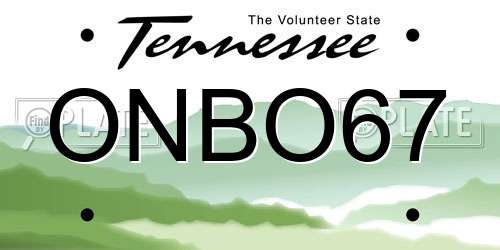 ONBO67 Tennessee License Plate