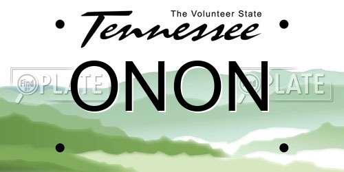 ONON Tennessee License Plate