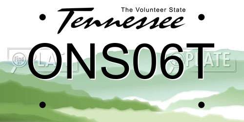 ONS06T Tennessee License Plate