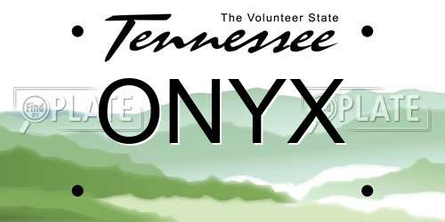 ONYX Tennessee License Plate