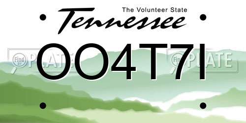 OO4T7I Tennessee License Plate