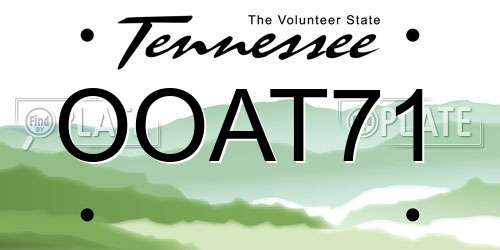 OOAT71 Tennessee License Plate