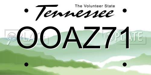OOAZ71 Tennessee License Plate