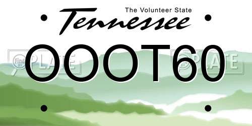 OOOT60 Tennessee License Plate
