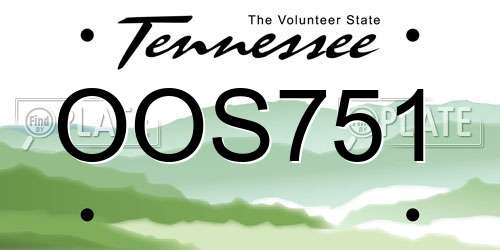 OOS751 Tennessee License Plate