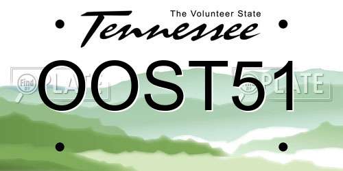 OOST51 Tennessee License Plate