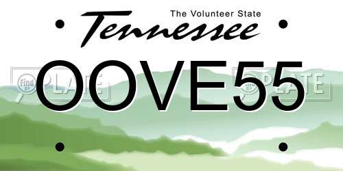 OOVE55 Tennessee License Plate