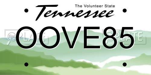 OOVE85 Tennessee License Plate