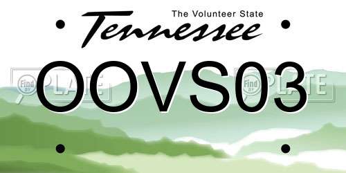 OOVS03 Tennessee License Plate