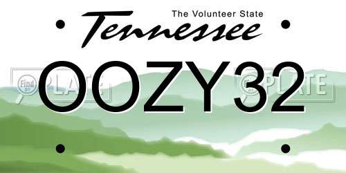 OOZY32 Tennessee License Plate