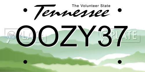 OOZY37 Tennessee License Plate