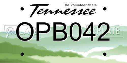 OPB042 Tennessee License Plate