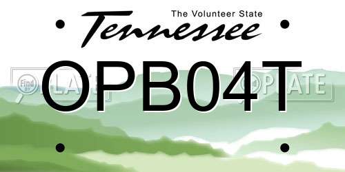OPB04T Tennessee License Plate