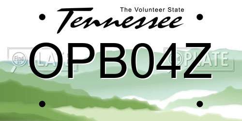 OPB04Z Tennessee License Plate