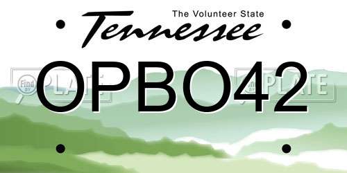 OPBO42 Tennessee License Plate