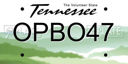 OPBO47 Tennessee License Plate