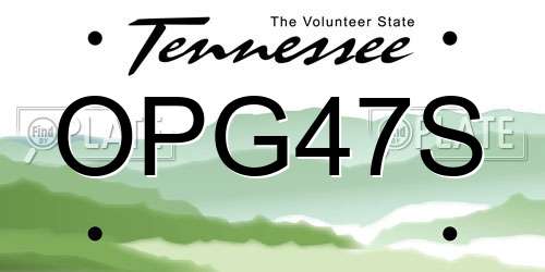 OPG47S Tennessee License Plate