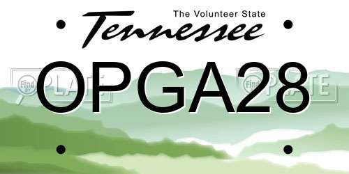 OPGA28 Tennessee License Plate