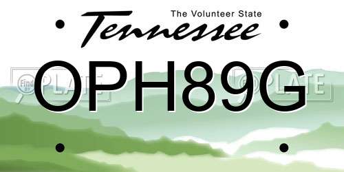 OPH89G Tennessee License Plate