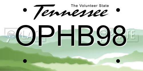 OPHB98 Tennessee License Plate