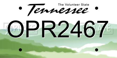 OPR2467 Tennessee License Plate