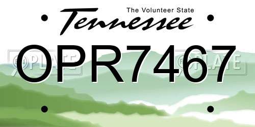 OPR7467 Tennessee License Plate