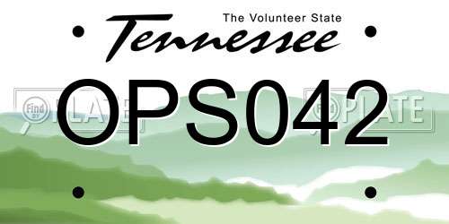 OPS042 Tennessee License Plate