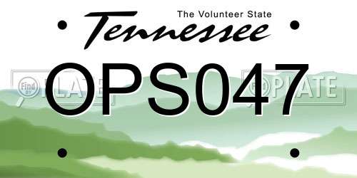 OPS047 Tennessee License Plate