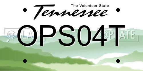 OPS04T Tennessee License Plate