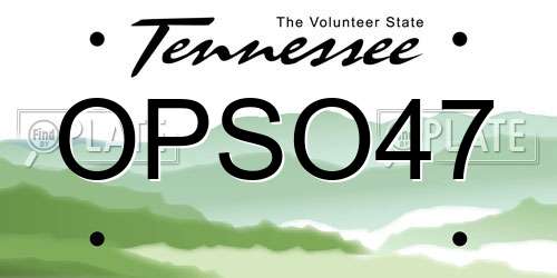OPSO47 Tennessee License Plate